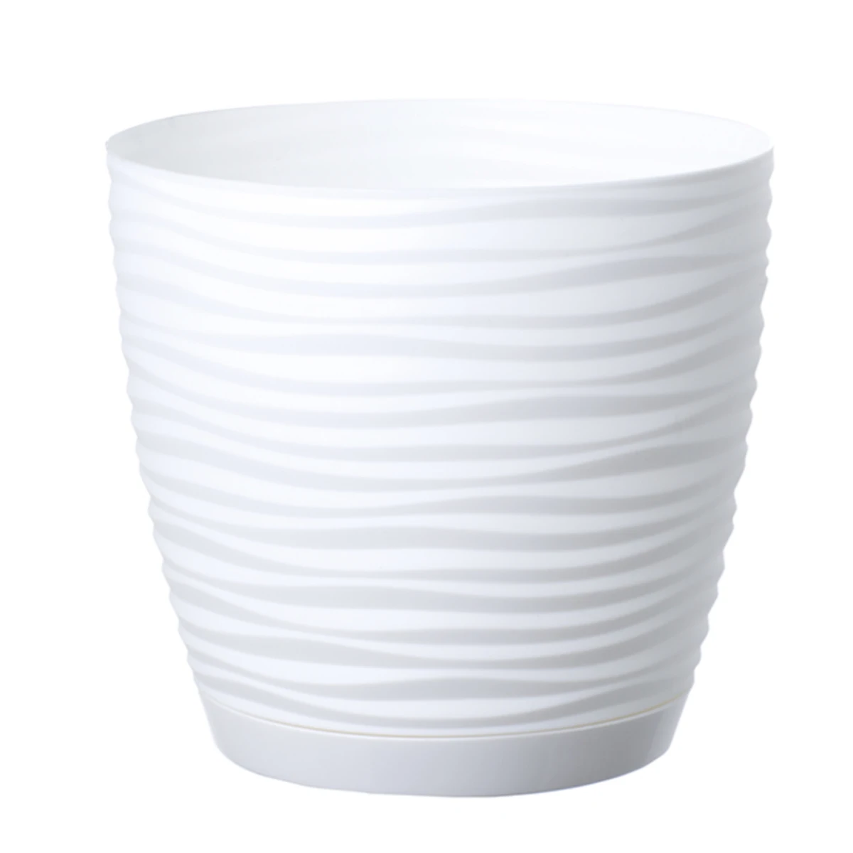 Квітковий горщик САХАРА PETIT 11 см з підставкою білий